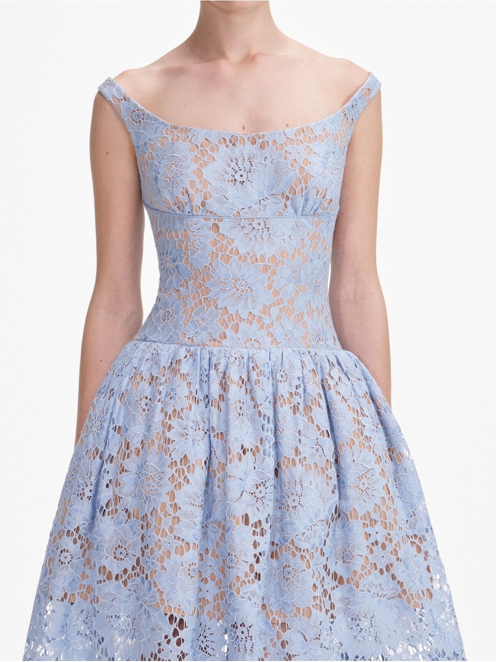 NWT- Sel - Portrait Light Blue Lace Midi Dress size 8 - Picture 8 of 16